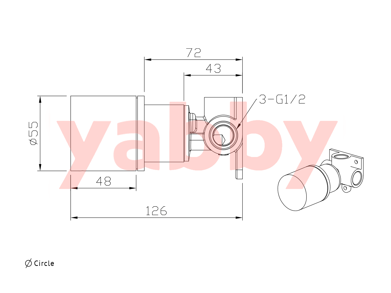 Yabby TAPWARE Wall Spout + Progressive Wall Mixer Gunmetal
