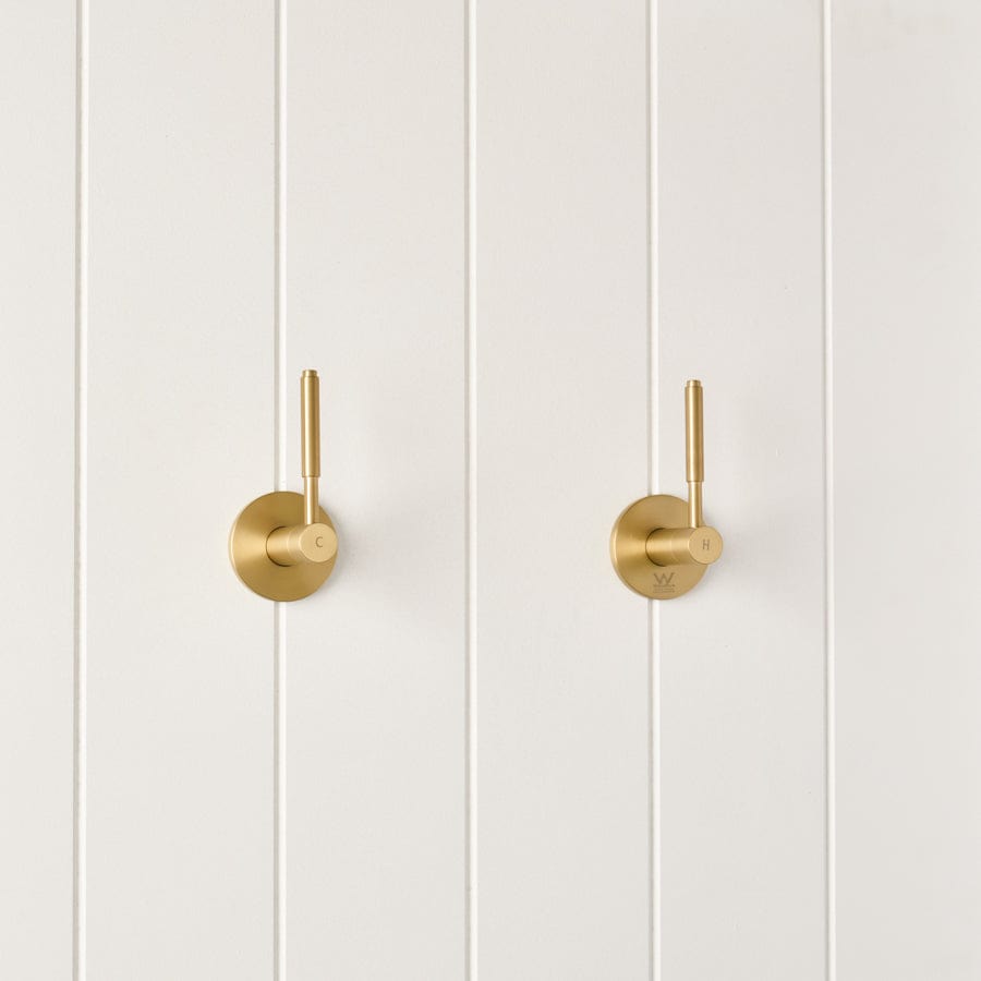 TileCloud TAPWARE Melbourne Double Handle Taps Brushed Brass