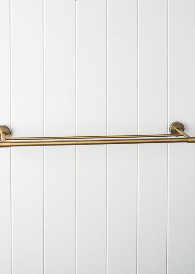 TileCloud TAPWARE Melbourne Double Towel Rail Antique Brass 630mm
