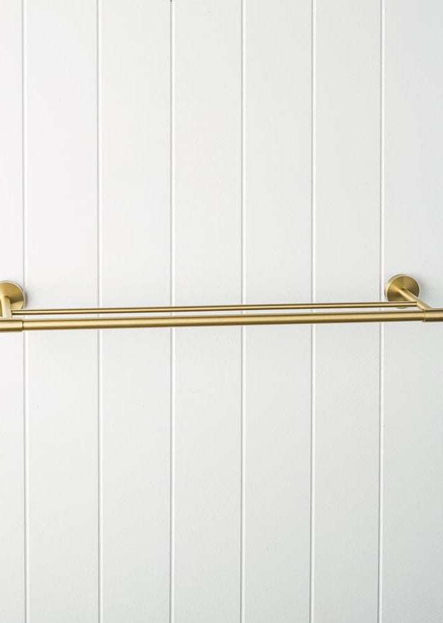 TileCloud TAPWARE Melbourne Double Towel Rail Brushed Brass 630mm