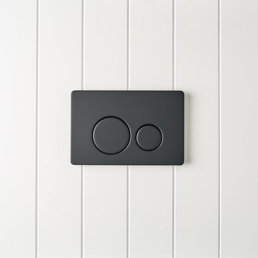 TileCloud TOILETS Angled In-Wall Toilet With Round Matte Black Buttons