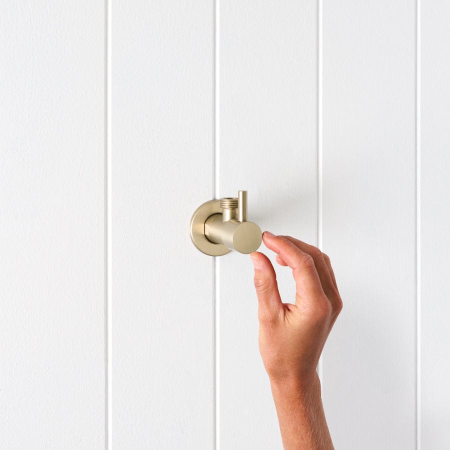 TileCloud TAPWARE Angle Valve (1/4 Turn knob) Warm Brushed Nickel