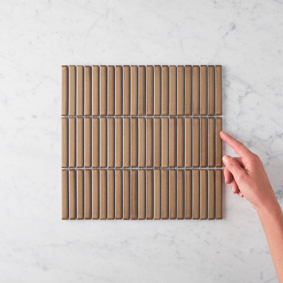 TileCloud TILE Coogee Antique Brown Matte Kit Kat Mosaic Tile