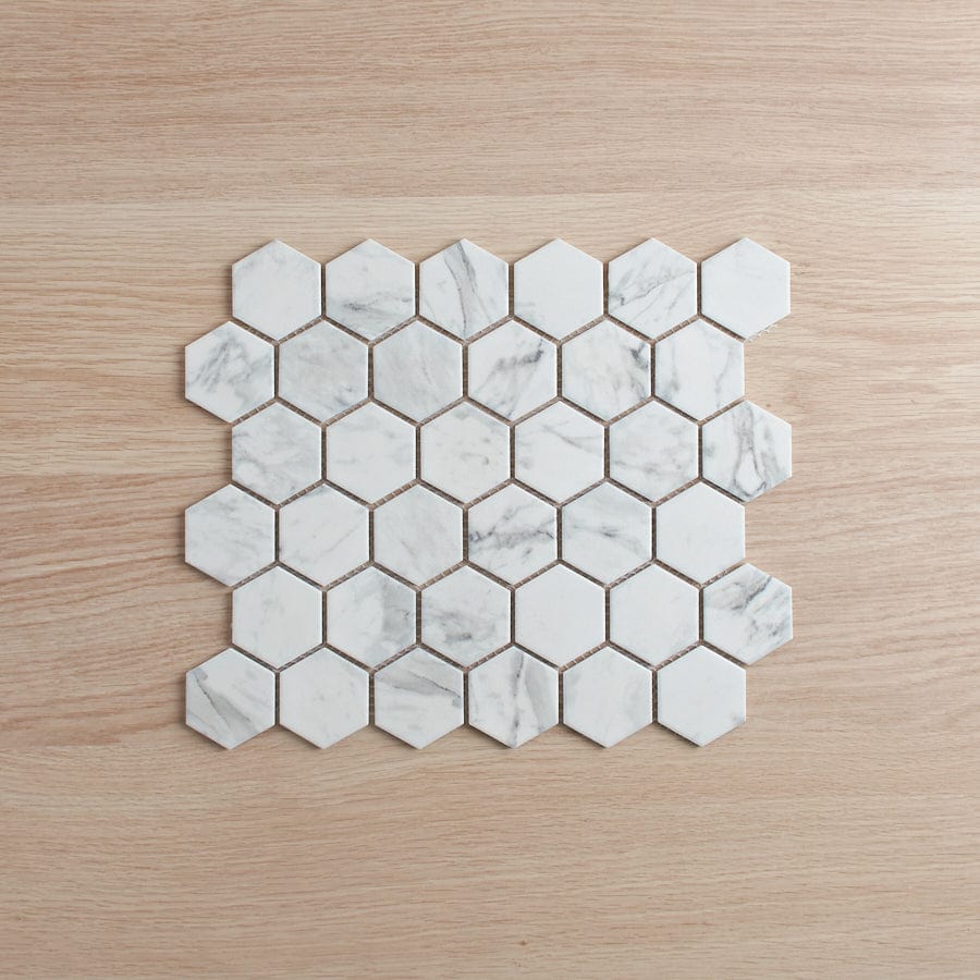 TileCloud TILE Coledale Matte Carrara Look Hexagon Tile