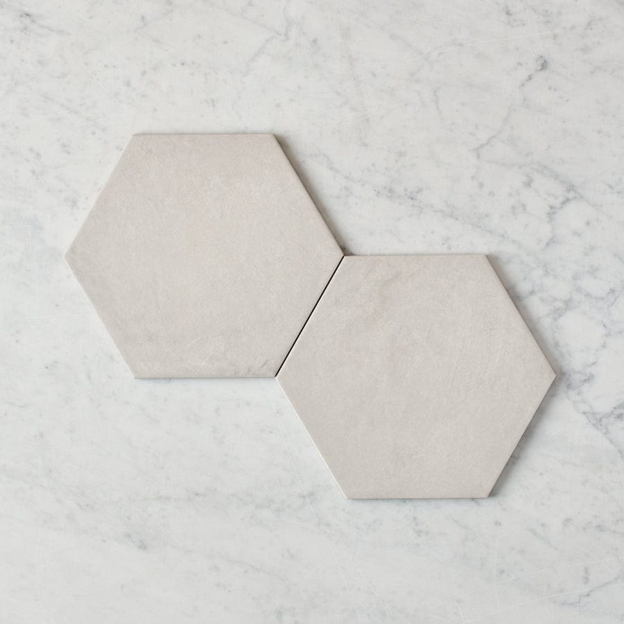 Fina Ceramics TILE Ocean Beach White Encaustic Look Hexagon Tile