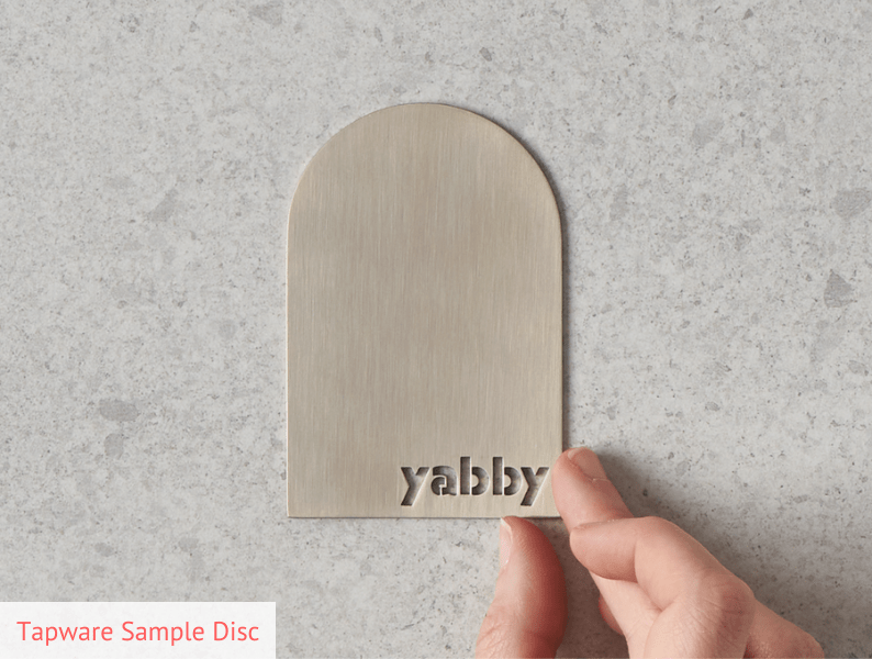 Yabby TAPWARE Wall Spout + Round Wall Taps Warm Brushed Nickel