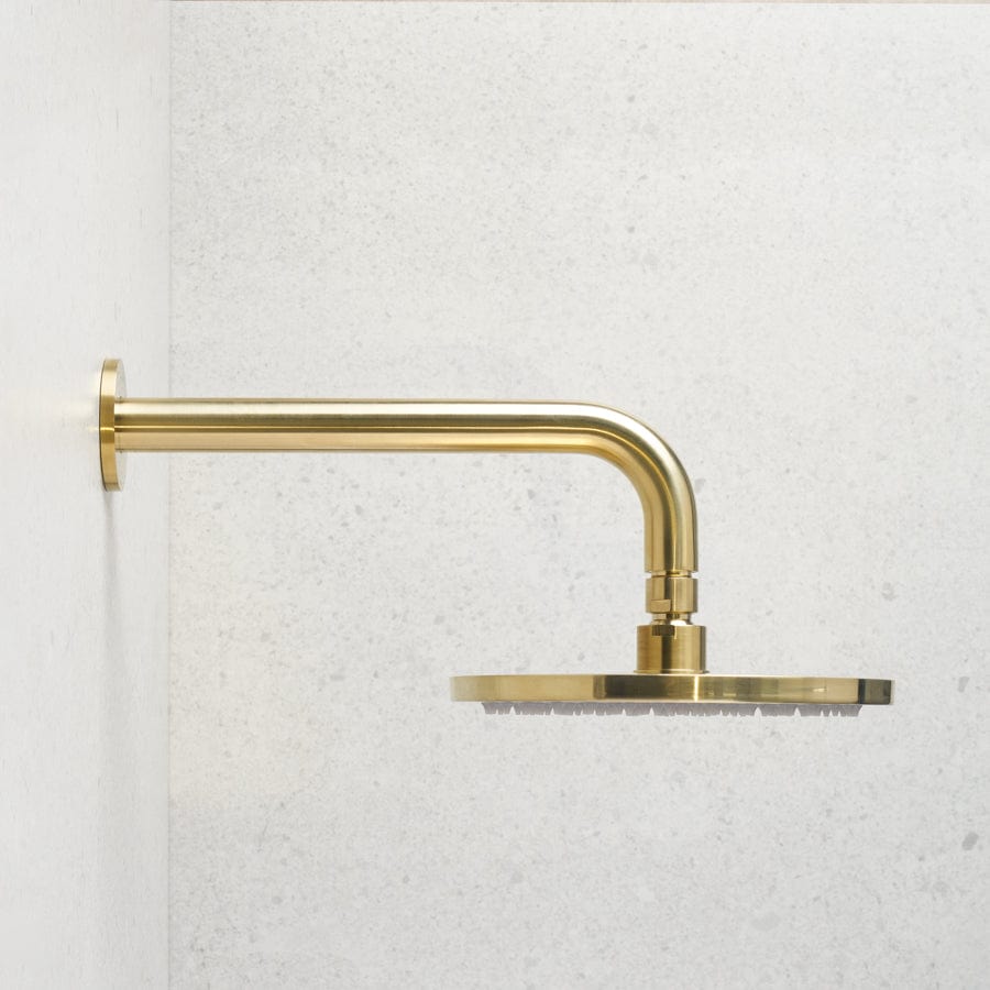 Yabby TAPWARE Wall Shower Arm and Head Brushed Brass