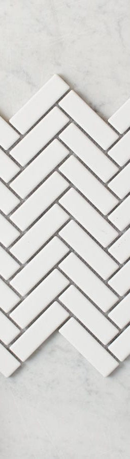 TileCloud TILE Wellington Matte White Herringbone Tile