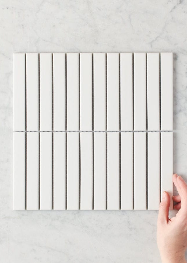 Brunswick Kit Kat Matte White Tile, Japandi
