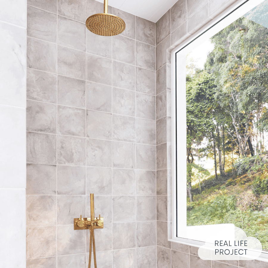 Ocean Beach White Encaustic Look Square Tile