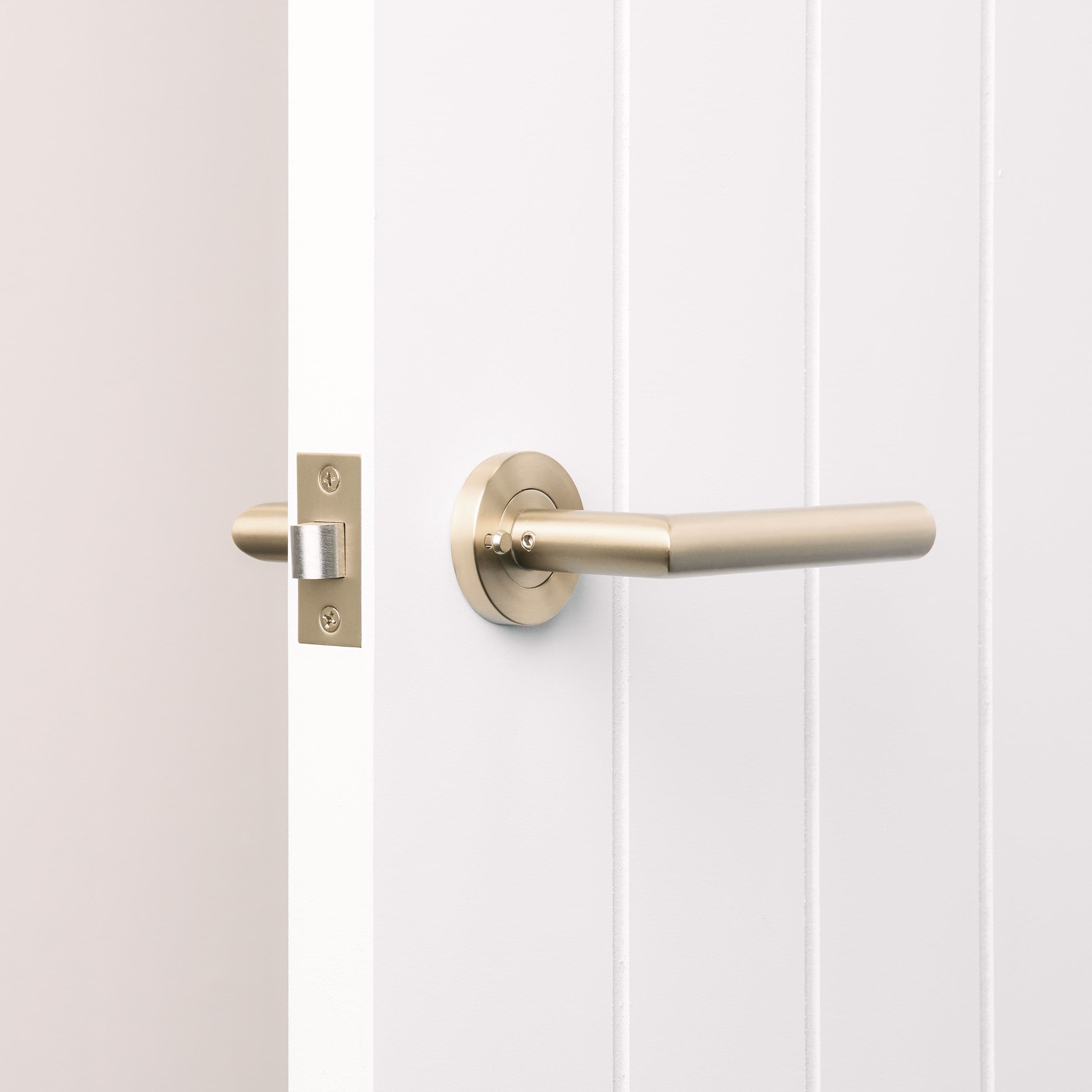 Sydney Door Handle with Lock Warm Brushed Nickel
