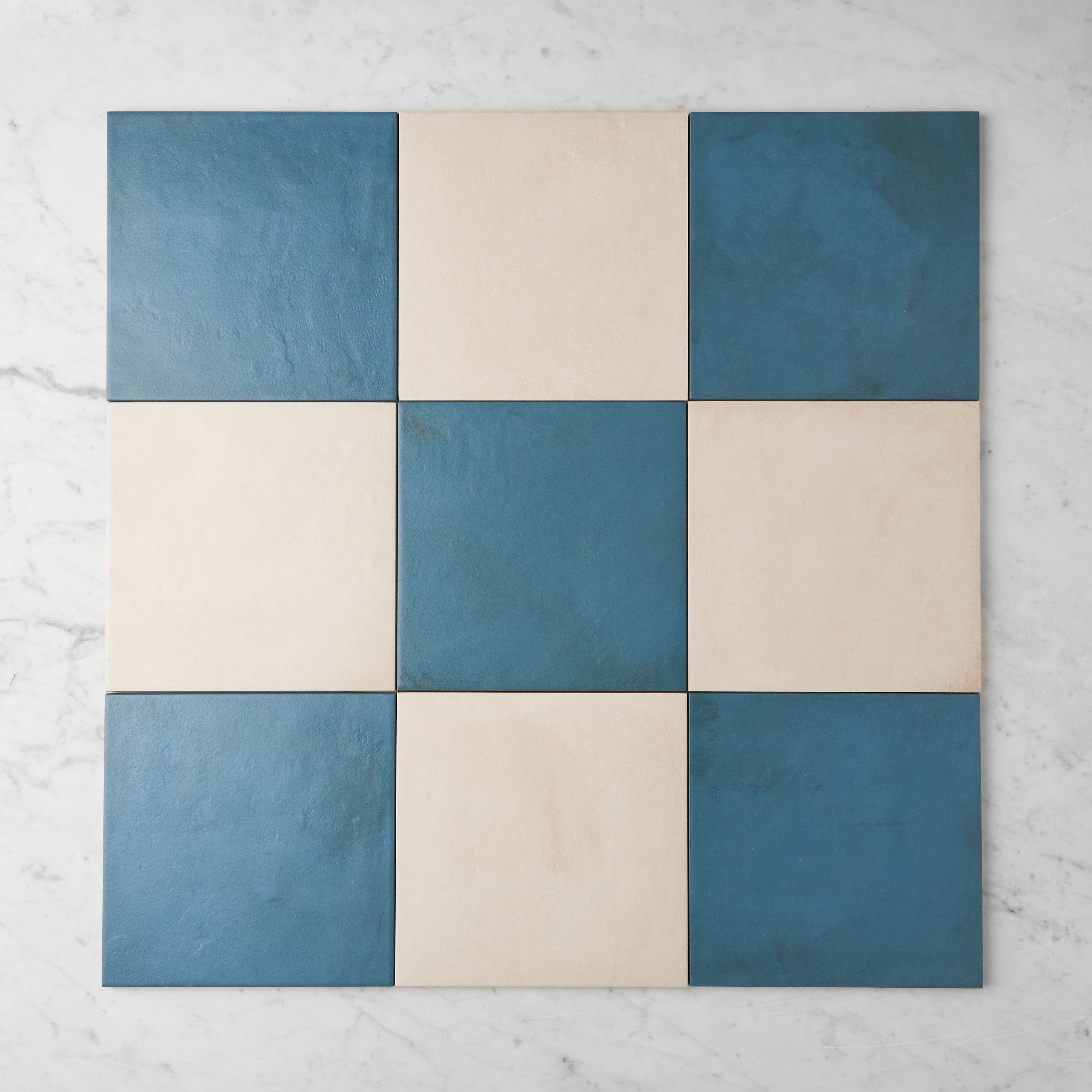 Bronte Checkerboard Blue & White Tile
