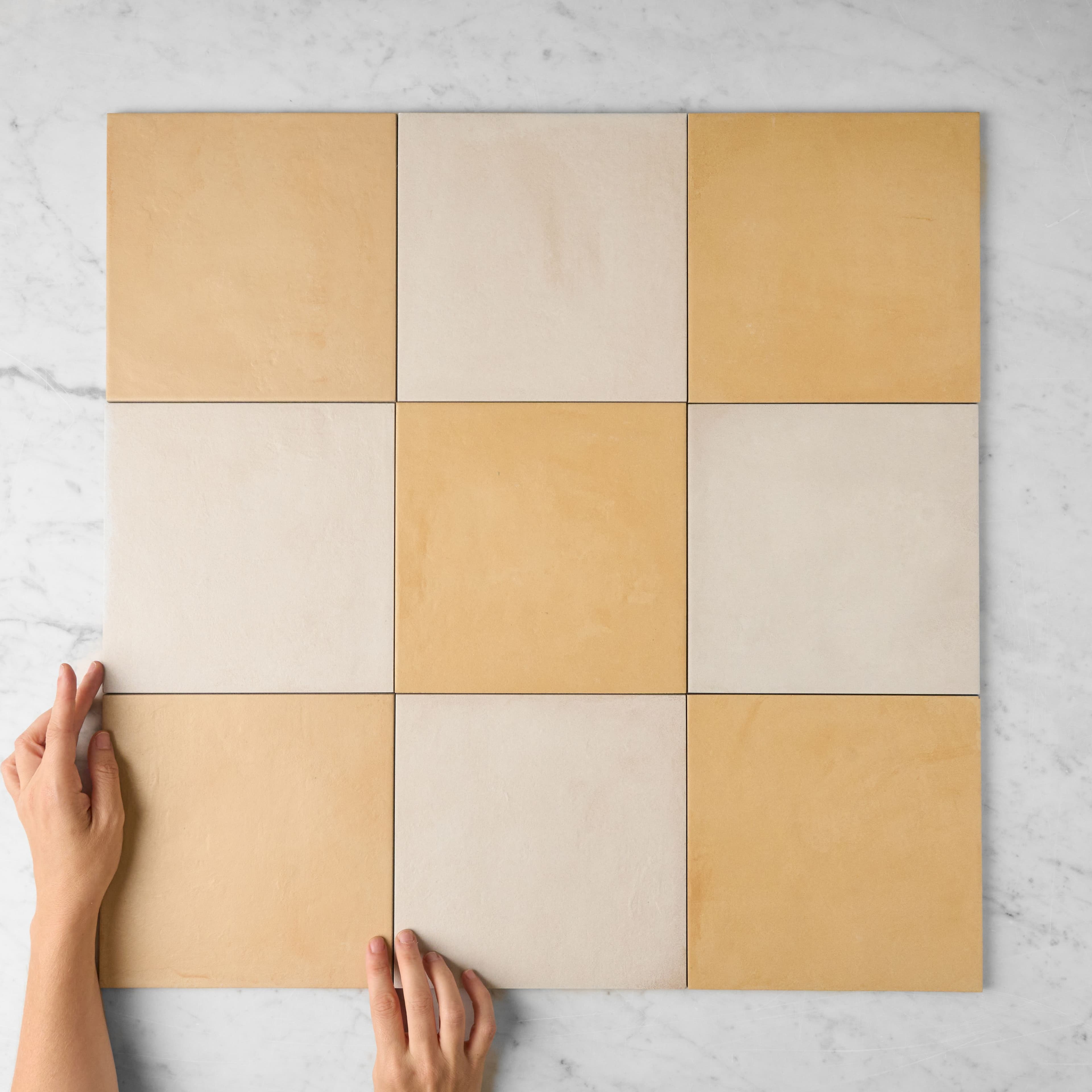 Bronte Checkerboard Butter & White Tile