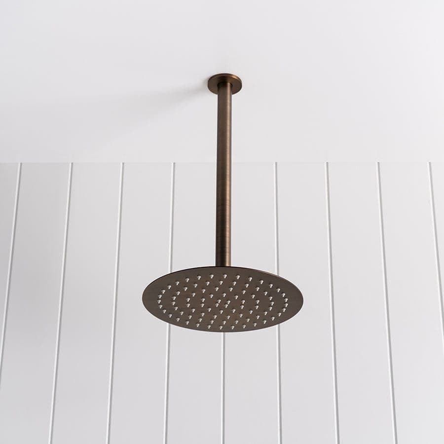 Ceiling Shower Arm and Head Antique Brass