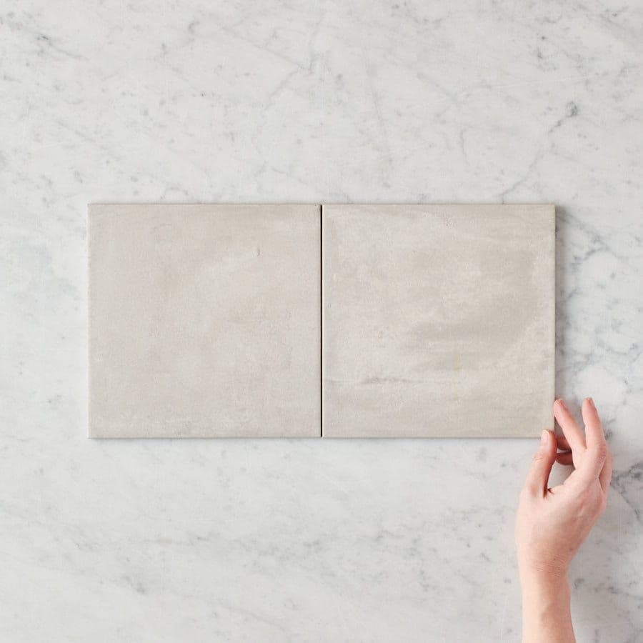 Ocean Beach White Encaustic Look Square Tile