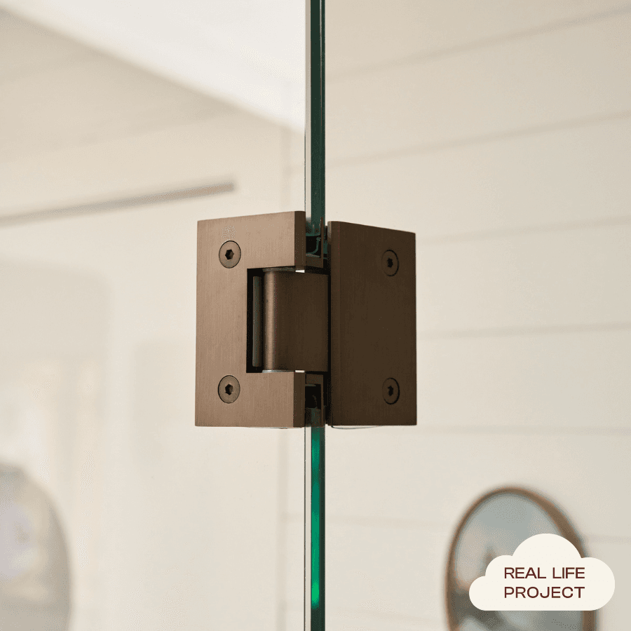 Shower Hinge Glass to Glass Antique Brass