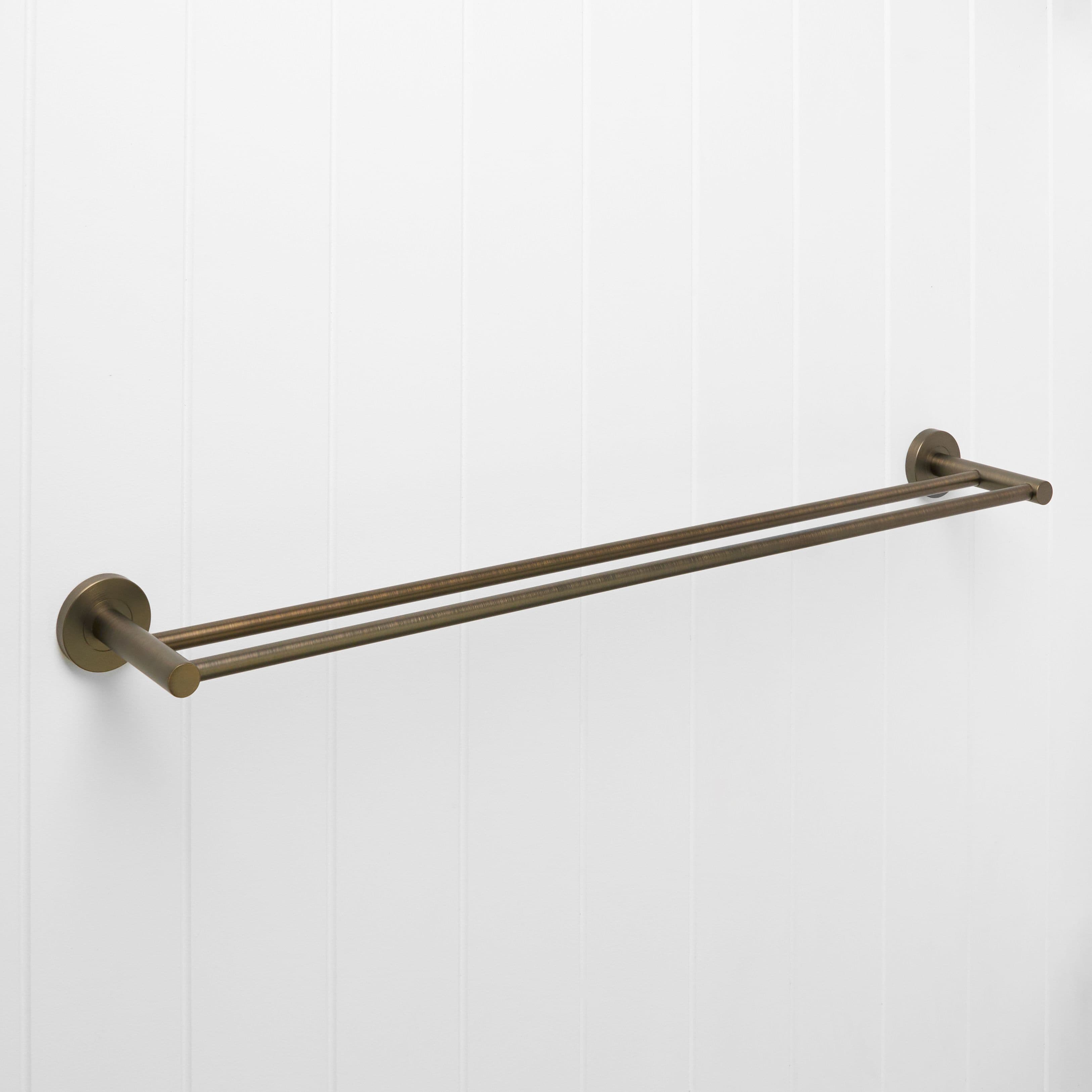 Sydney Double Towel Rail 750mm Antique Brass