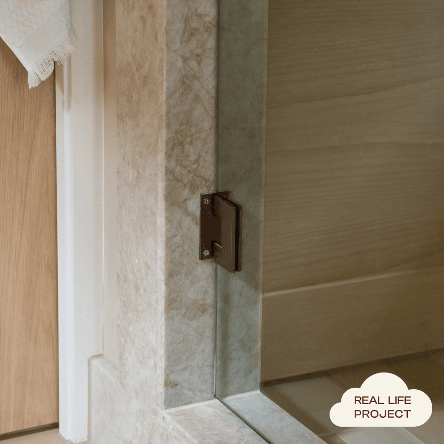 Shower Hinge Glass to Wall Antique Brass