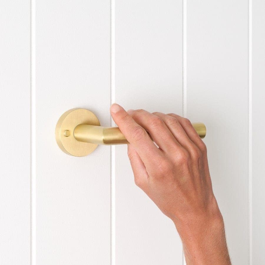 Sydney Door Handle with Lock Brushed Brass