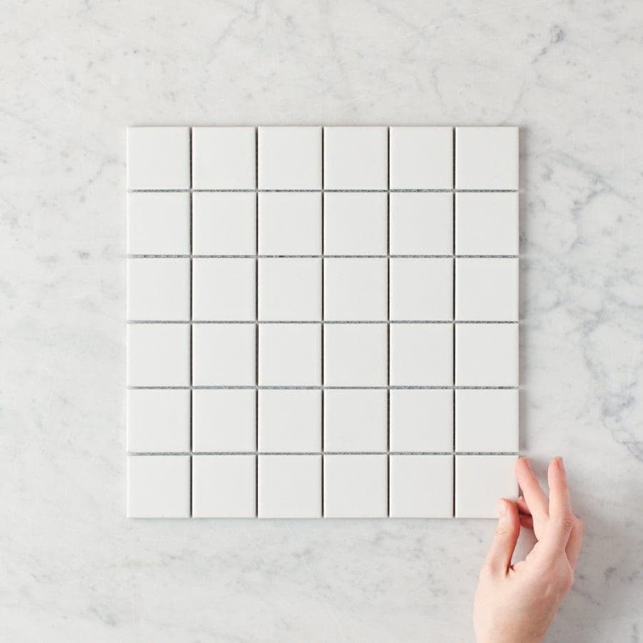Haddon White Matte Medium Square Tile