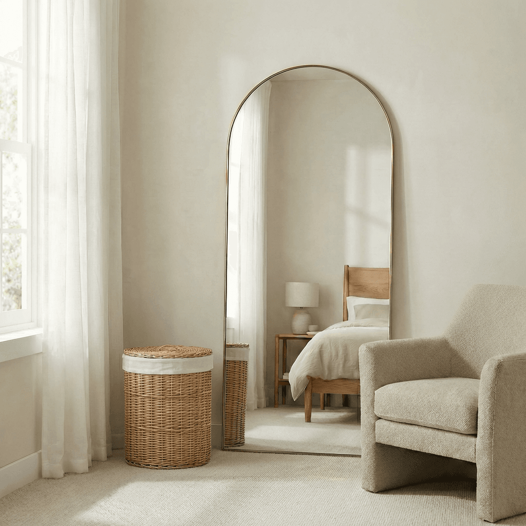 Arch Full Length Mirror Antique Brass