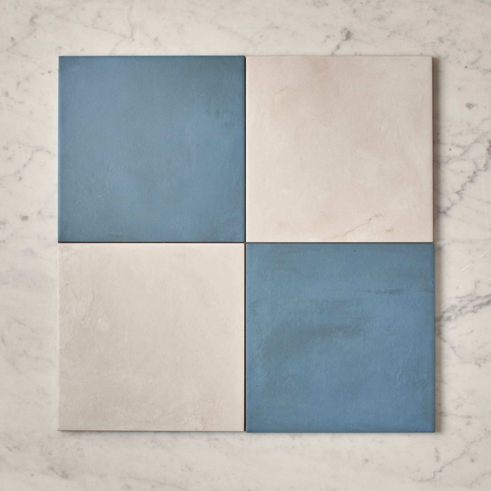 Bronte Checkerboard Blue & White Tile