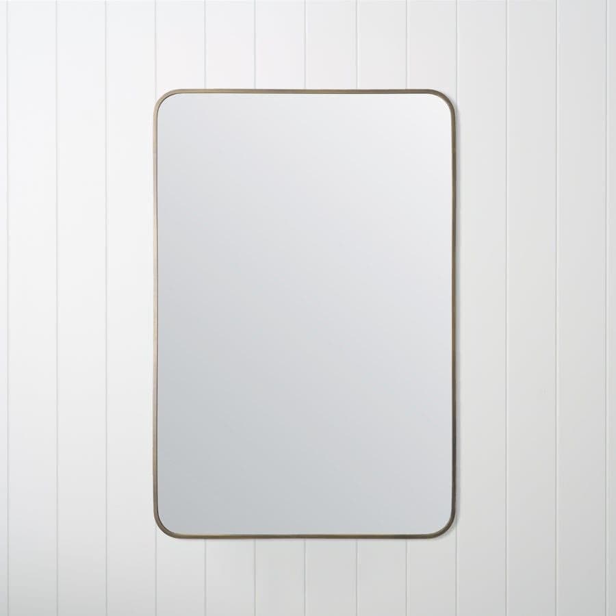Rectangular Mirror Antique Brass