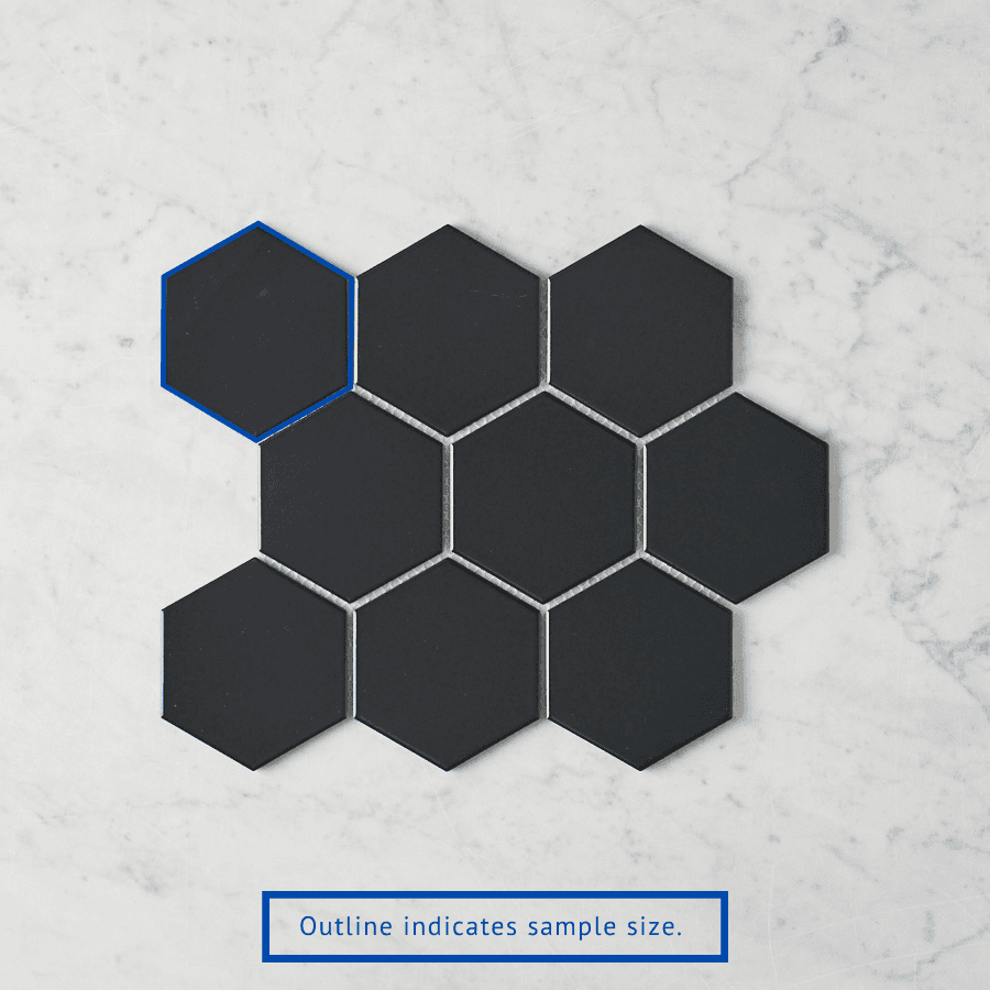 Meadow Springs Matte Black Hexagon Mosaic Tile