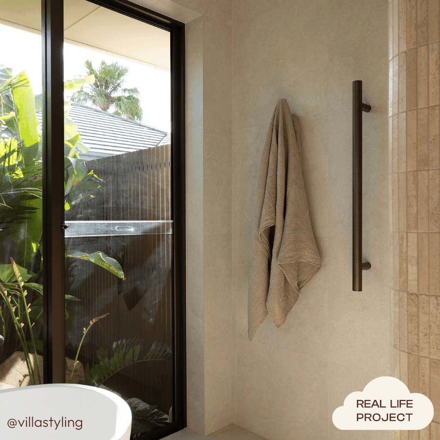 Heated Towel Rail Antique Brass