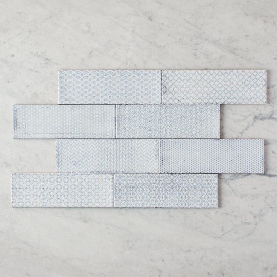 Lennox Head Gloss Blue Pattern Tile