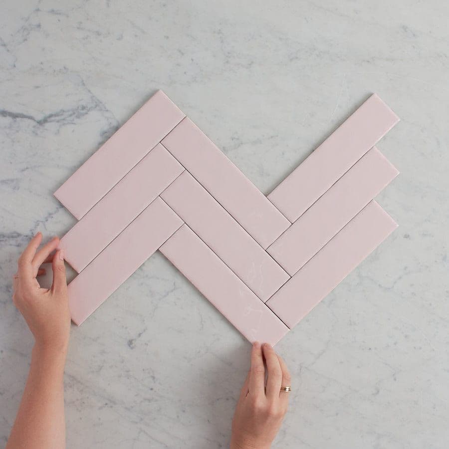 Newport Gloss Mini Subway Baby Pink Tile