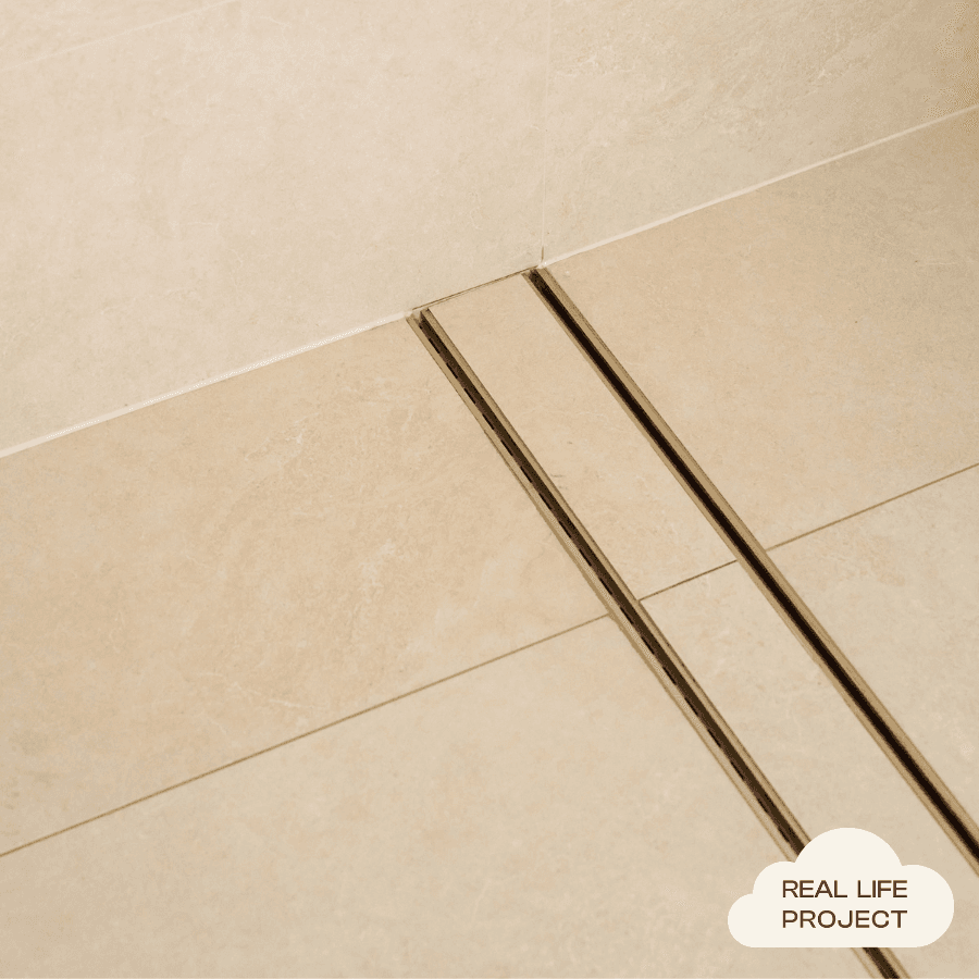 Aluminium Tile Insert Strip Drain - Cut to size - 1M Warm Brushed Nickel