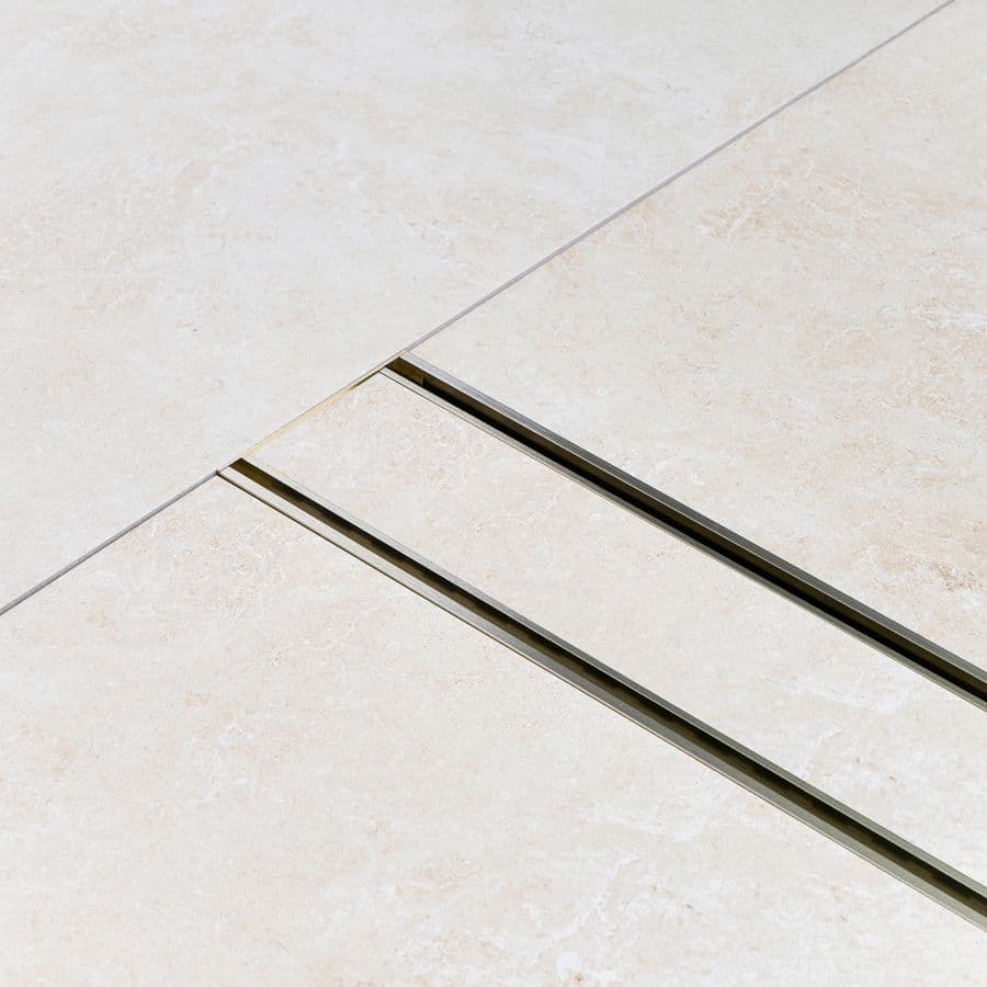 Aluminium Floor Drain 1M Warm Brushed Nickel