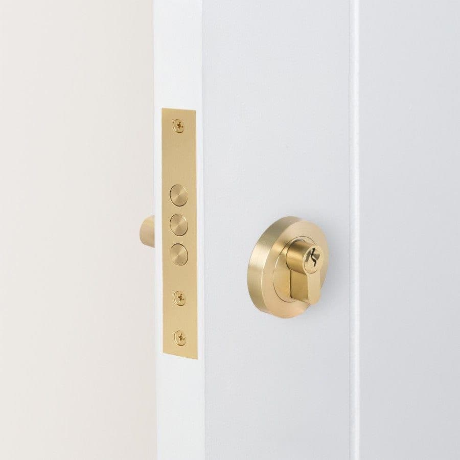 Front Door Lock Brushed Brass