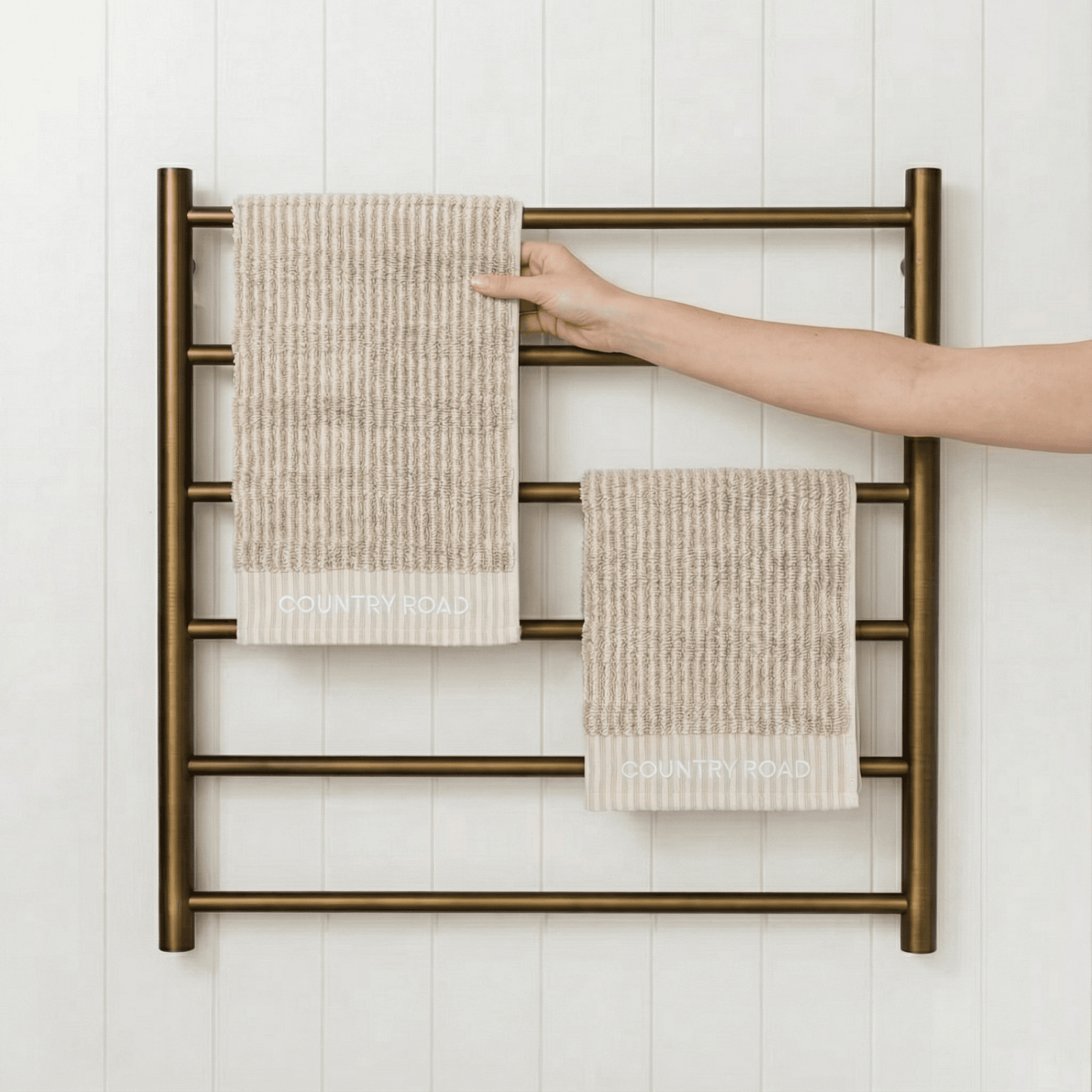 Heated Towel Ladder Antique Brass