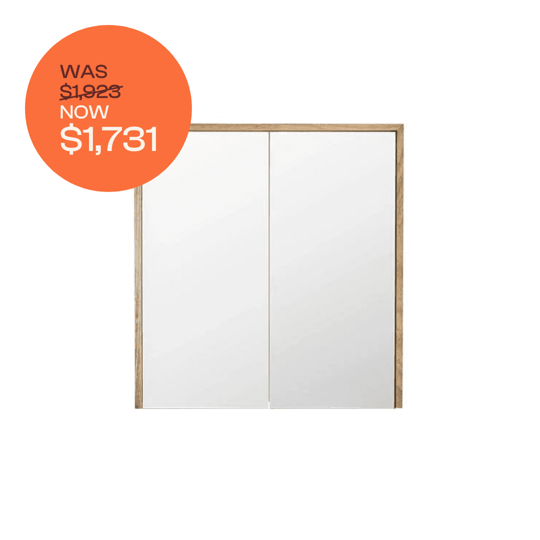 Bayview Mirror Cabinet 900 American Oak Light