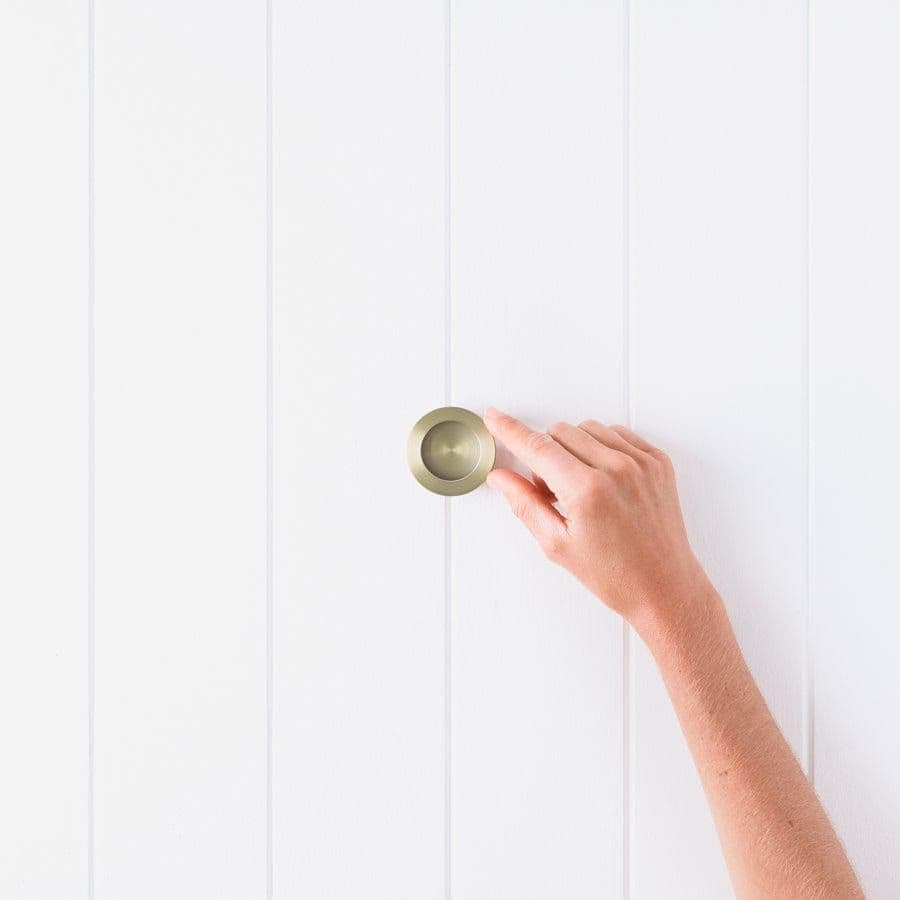 Flush Pull Round Warm Brushed Nickel