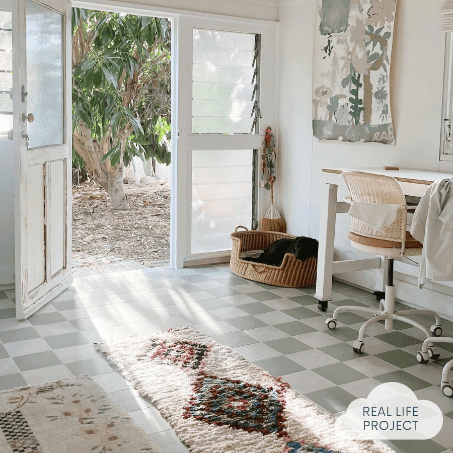 Bronte Checkerboard Sage & White Tile