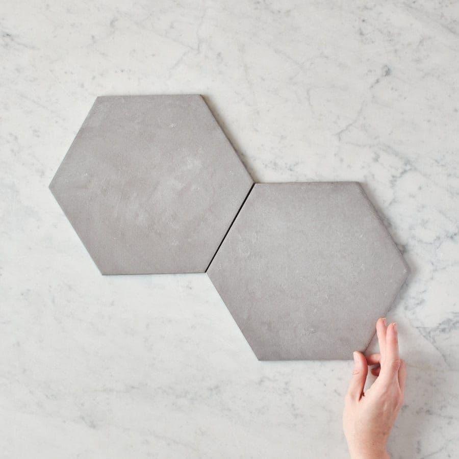 Bells Beach Charcoal Encaustic Look Hexagon Tile