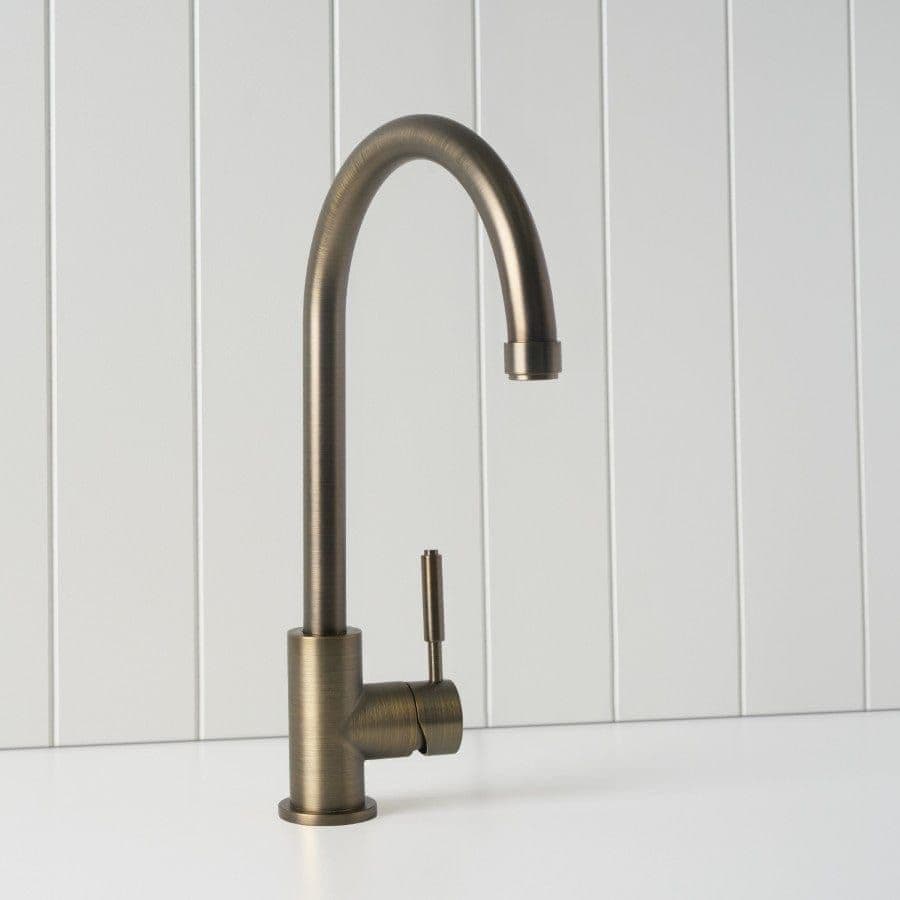 Melbourne Round Kitchen Mixer Antique Brass