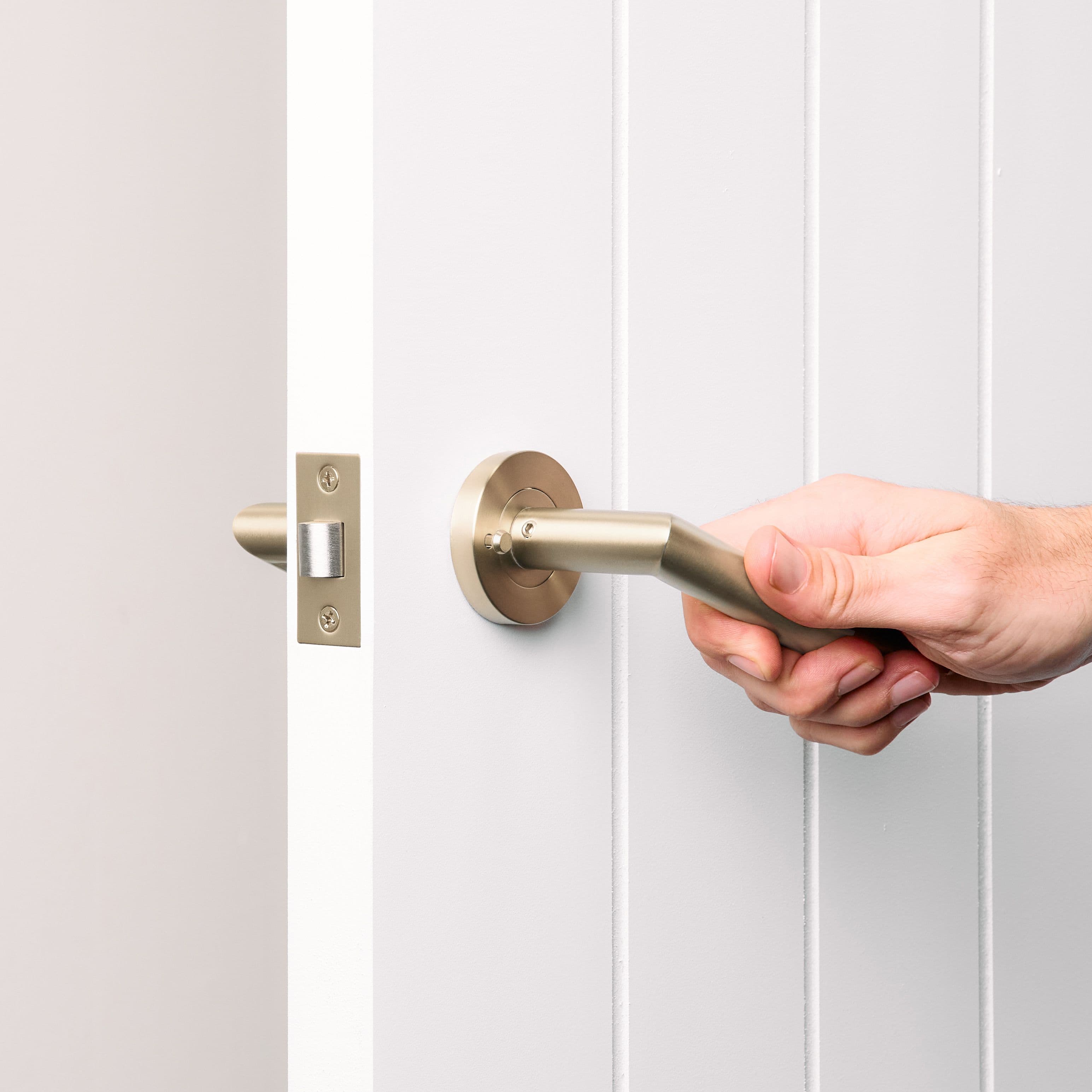 Sydney Door Handle with Lock Warm Brushed Nickel