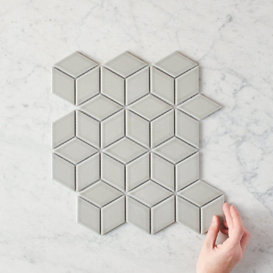 Oakley Cube Grey Gloss Mosaic Tile