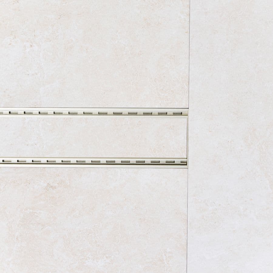Aluminium Tile Insert Strip Drain - Cut to size - 1M Warm Brushed Nickel