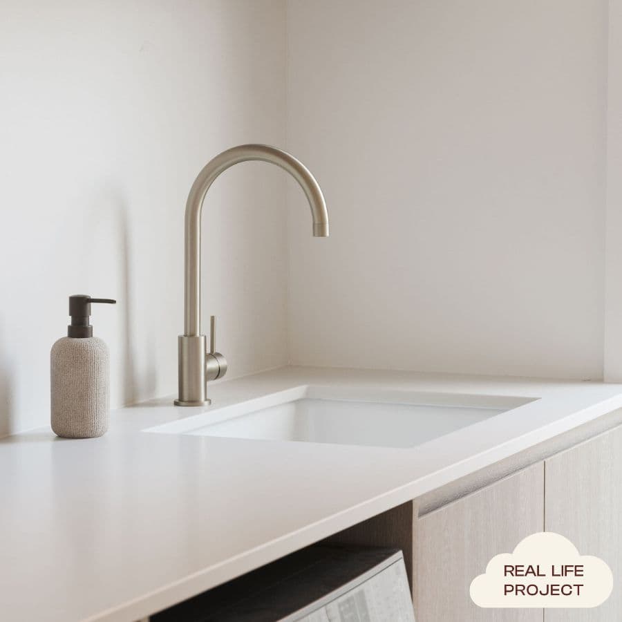 Sydney Round Kitchen Mixer Warm Brushed Nickel