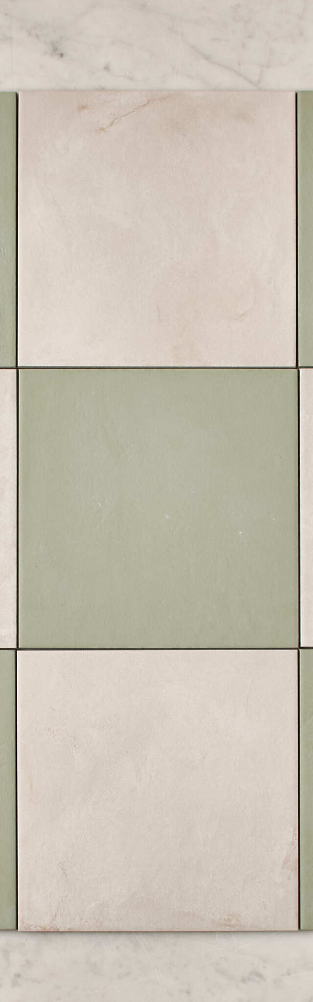 Fina Ceramics TILE Bronte Checkerboard Sage & White Tile
