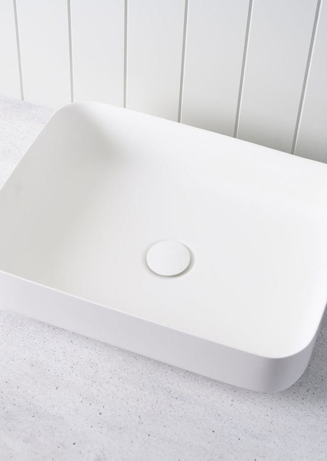 TileCloud BATHWARE Above Counter Rectangle Basin Matte White