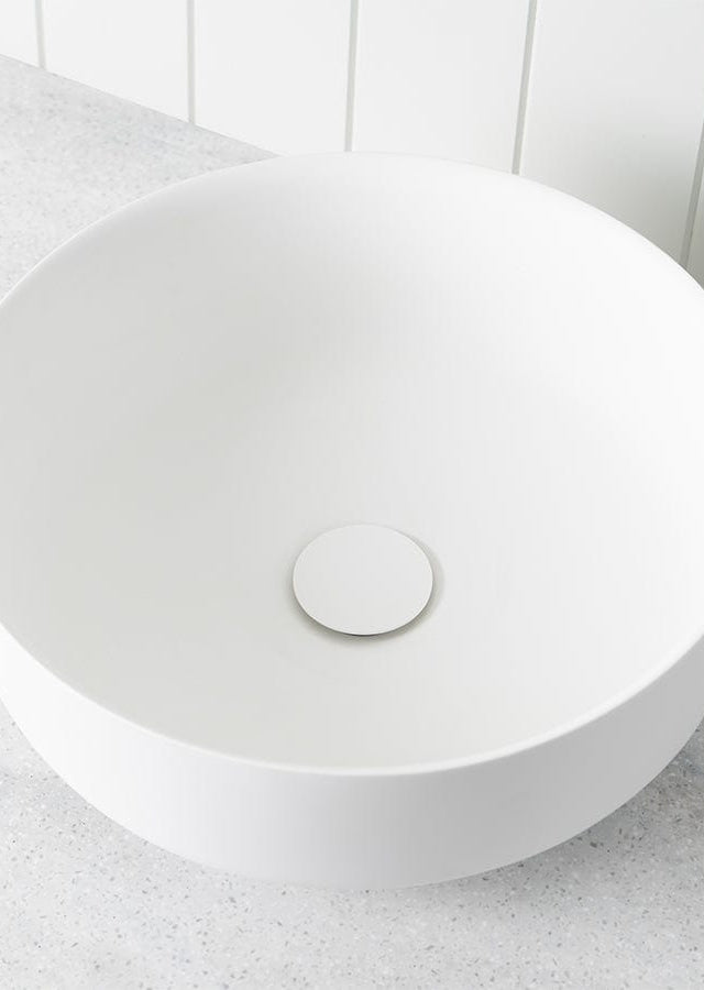 TileCloud BATHWARE Above Counter Round Basin Matte White