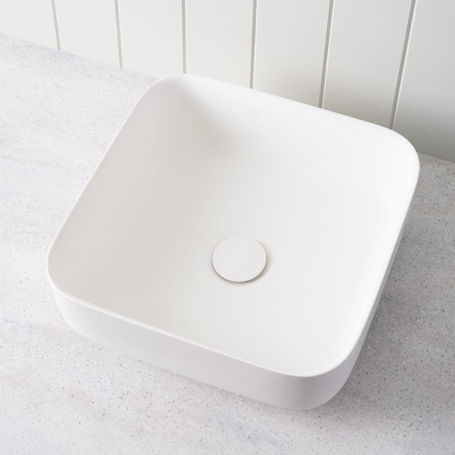 TileCloud BATHWARE Above Counter Square Basin Matte White