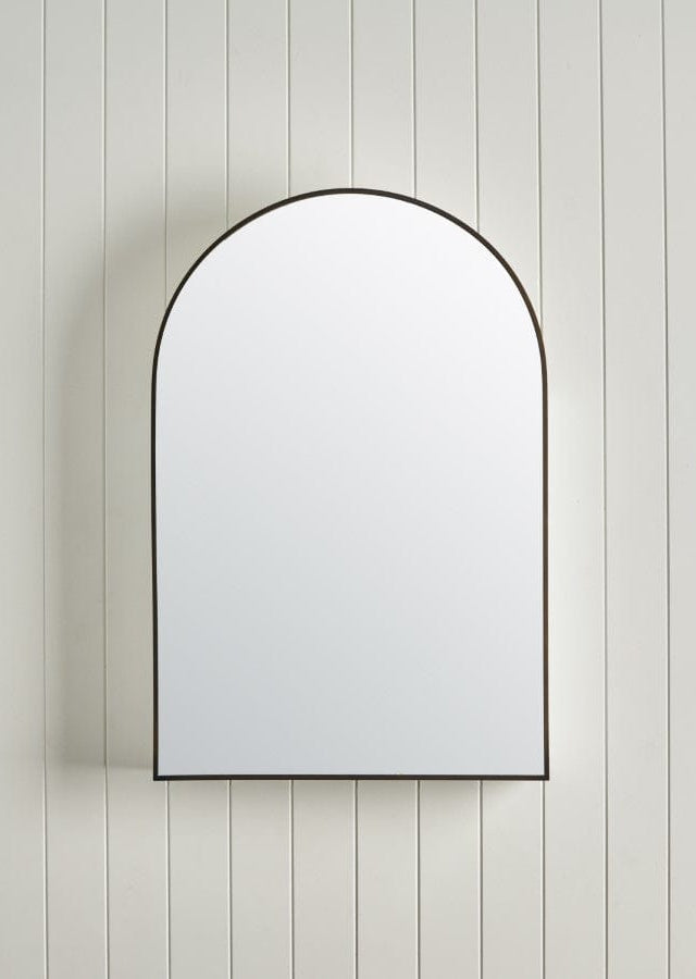 TileCloud BATHWARE Arch Mirror Cabinet Antique Brass