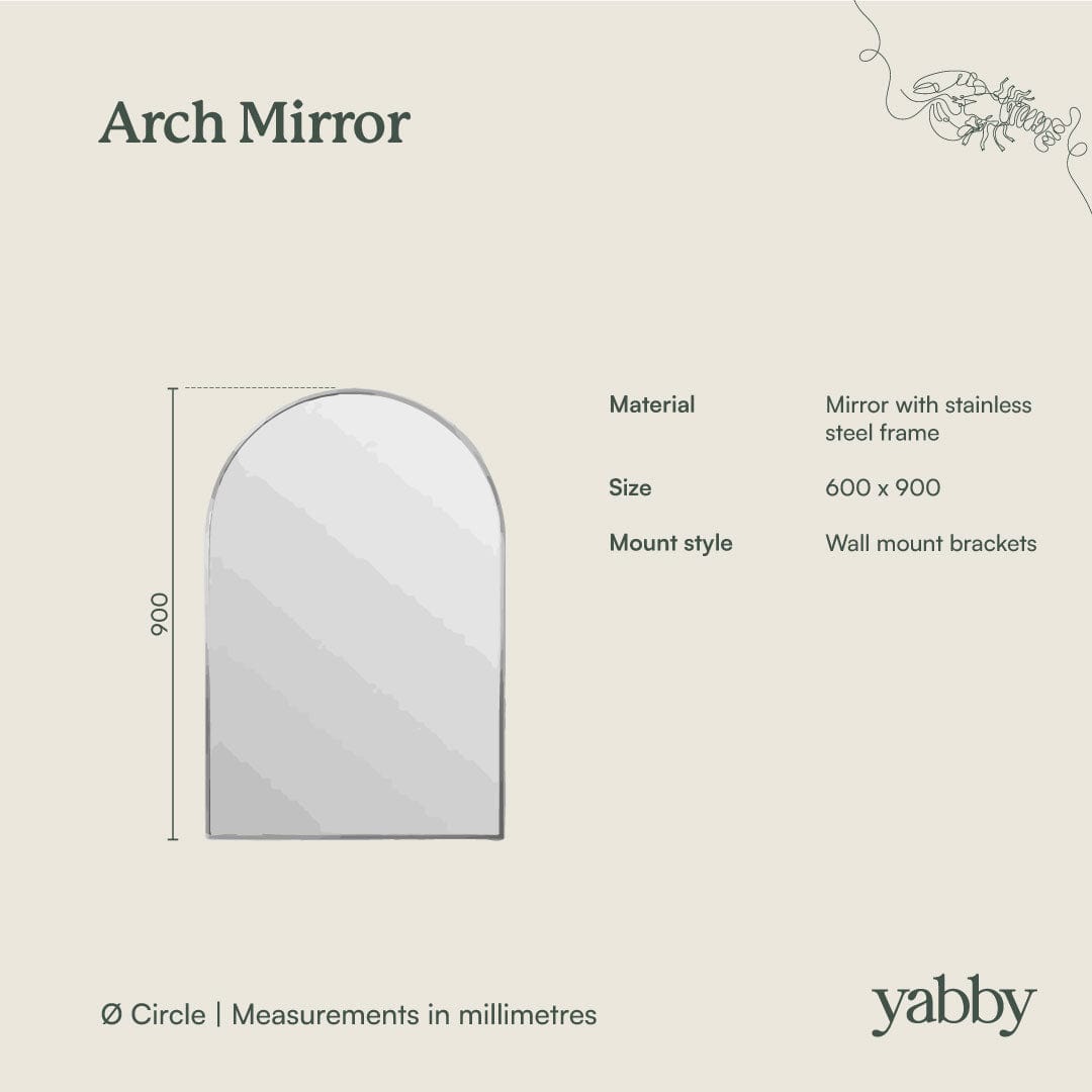 TileCloud BATHWARE Arch Mirror Matte White